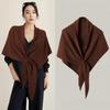 Plush Knitted Triangle Scarf Korean Style Cape Wraps Fashion Winter Shawl  Women/Men
