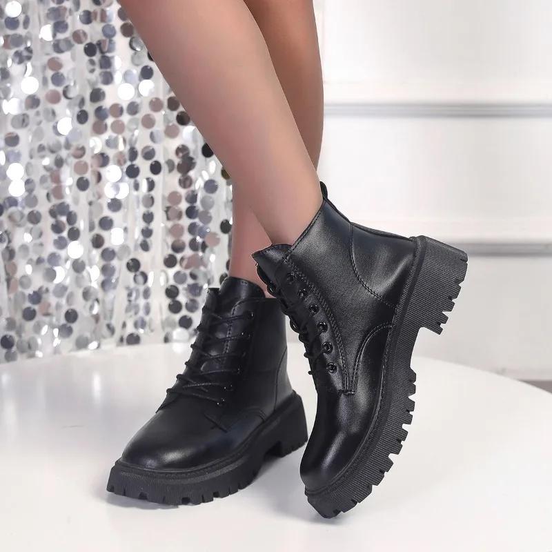 Fashion 2025 High Quality Plus Size Slip-on Women's Boots Autumn British Style Motorcycle Ankle Boots Soft Bottom Casual Ladies Shoes