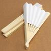 Hand Held Fans White Silk Bamboo Folding Fans Handheld Folded Fan for Wedding, Party, DIY Decoration