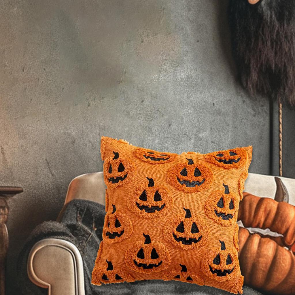 Осенняя тыквенная подушка, осенняя декоративная подушка, деревенский стиль, мягкая вышитая накидка для дивана