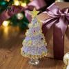 Christmas Atmosphere Decor Hand Blown Glass Tree Figurine with Golen Star, Desktop Ornament Gift Mini Xmas Ornament, Handmade Holiday Decoration