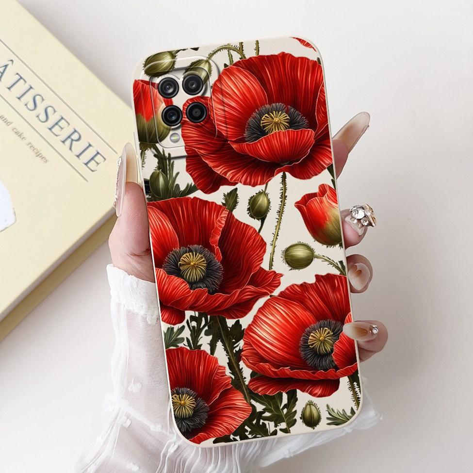 Чехол Funda для Samsung A12 Case A125F Силиконовый Милый Kawaii Роскошный Модный Цветочный Чехол для Телефона Samsung Galaxy A12 Ударопрочный