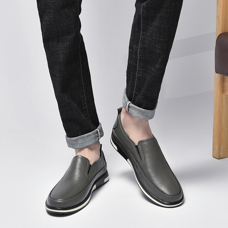 Весенняя мужская модная и удобная повседневная кожаная обувь с носком, классические стили, мужская деловая повседневная спортивная кожаная обувь
