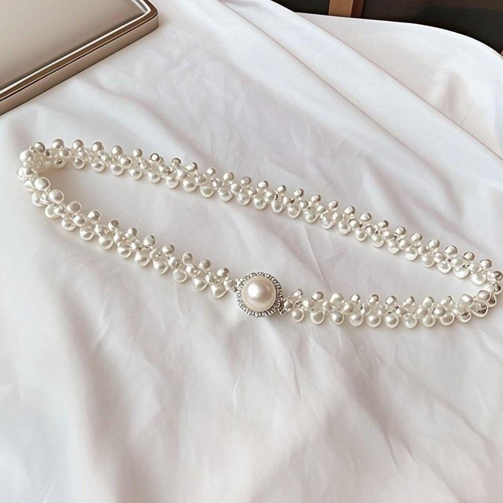 Pearls and Rhinestones Butterfly Pearl Belt  For Skirts Dress Top Sweater Coat