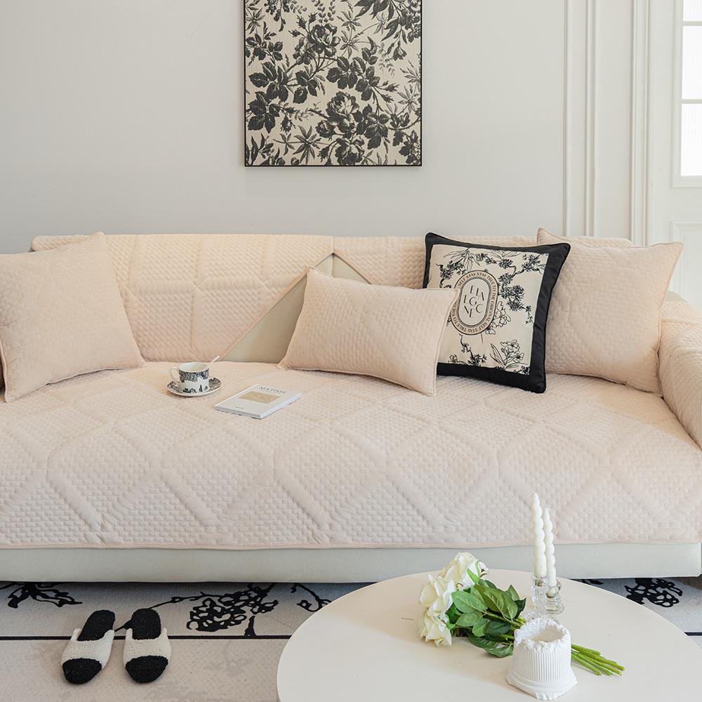 Зимняя хрустальная бархатная диванная подушка, новая легкая французская кремовая подушка в стиле тканевая кожаная диванная подушка