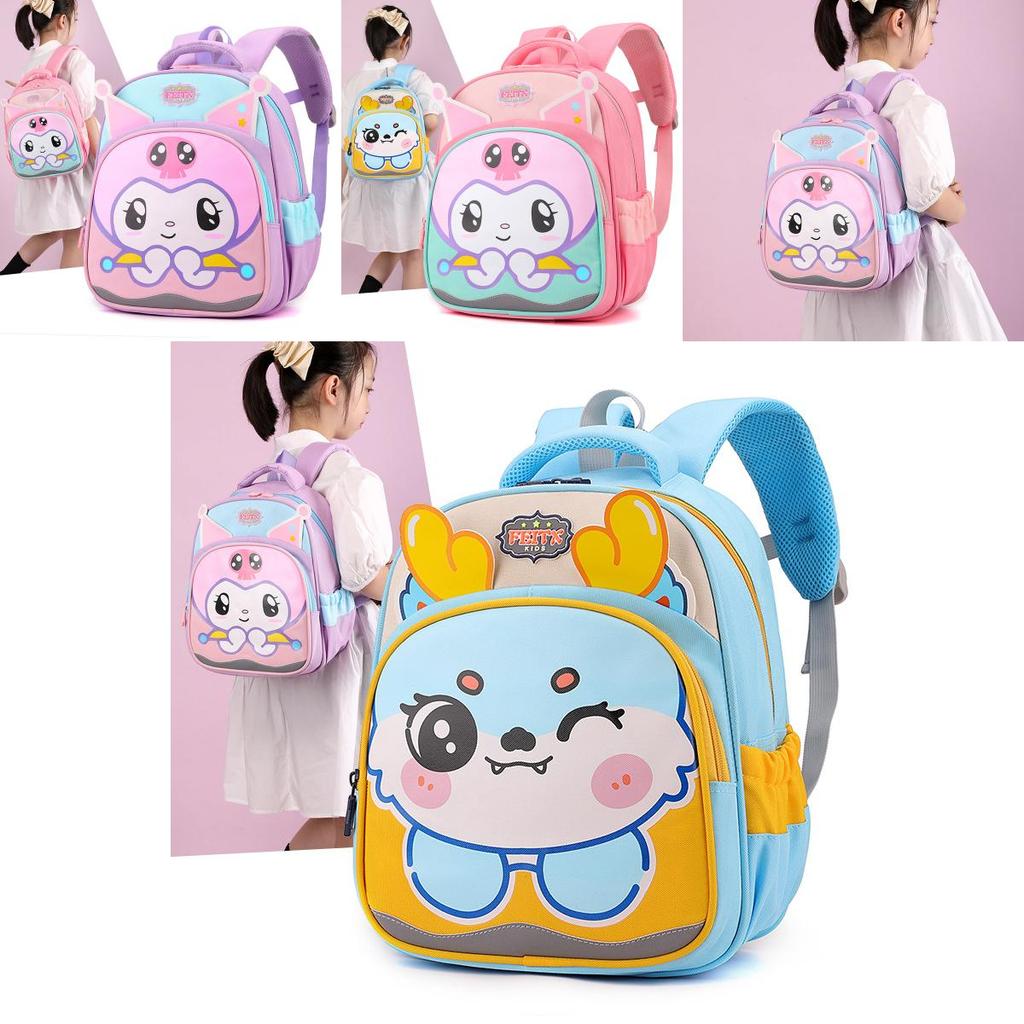 Adorable Cartoon Nylon Backpack For Kids Fun Lightweight Stylish School Bag