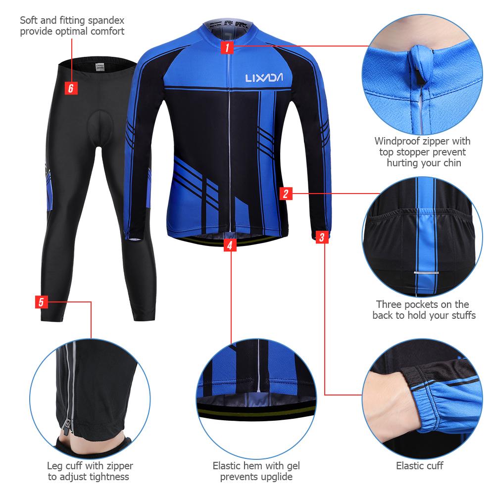 Lixada Мужской комплект одежды для велоспорта, осенне-зимний ветрозащитный трикотаж с длинными рукавами, пальто, куртка
