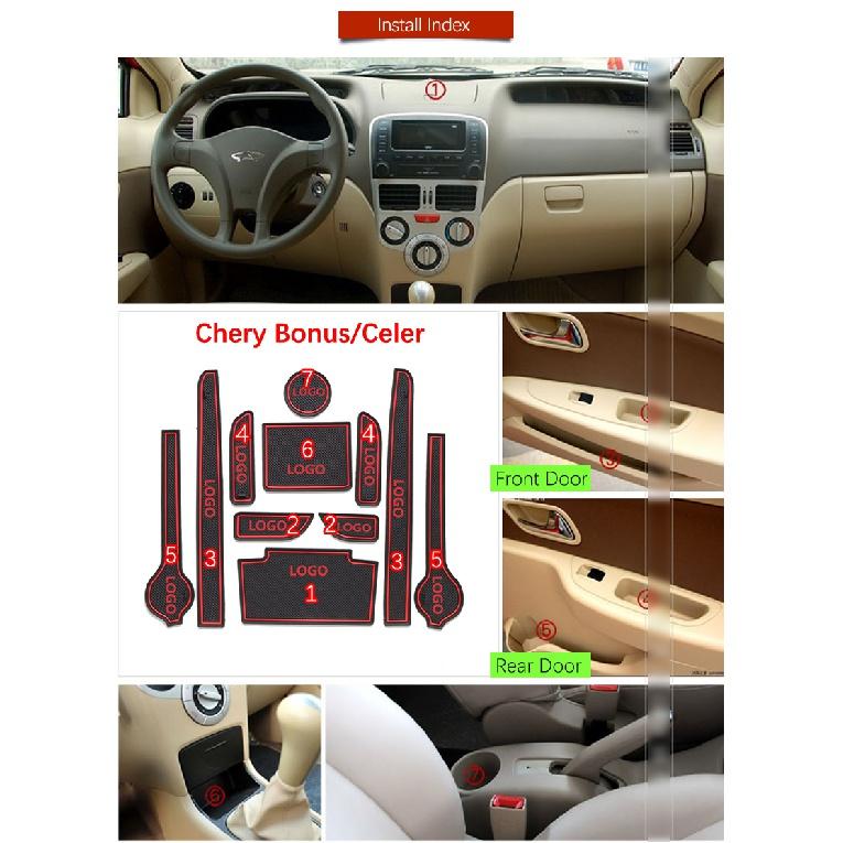Противоскользящий коврик для ворот, резиновая подставка для Chery Very Celer Fulwin 2 Storm Bonus ZAZ Forza MVM 315, аксессуары, автомобильная наклейка