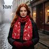 Elegant Hot Stamping Scarf Christmas Theme for Women, Glitter Sparkly Foil Reindeer Decorative Holiday Winter Wrap Print Scarves, Lightweight