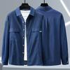 10XL Plus Fat Plus Denim Cotton Shirt Long-sleeved Fat Fat Guy Spring and Autumn Trend Casual Plus Size Men's Clothing