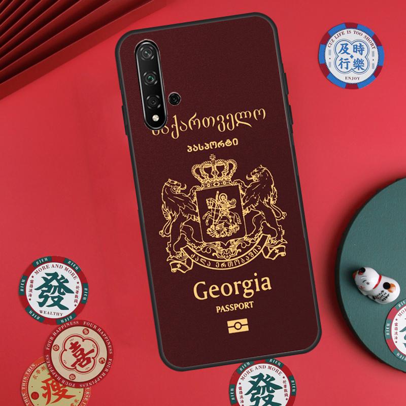 Georgia Grunge Flag For Huawei Nova Y73 Y72 Y61 Y91 Y90 Y70 Y60 12s 12i 11i 8i 9 10 SE P60 Pro P30 P40 Lite Case
