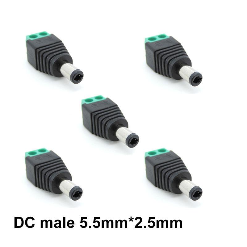 5 шт. 12 В 2,5 x 5,5 мм 5,5*2,5 мм постоянного тока штекер женский разъем адаптера разъем кабеля терминал для камеры видеонаблюдения светодиодный светильник