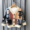 Children's Sweater Cardigan Autumn Outfit New Korean Style Western-style Children's Jacket Spring and Autumn Knitted Sweater