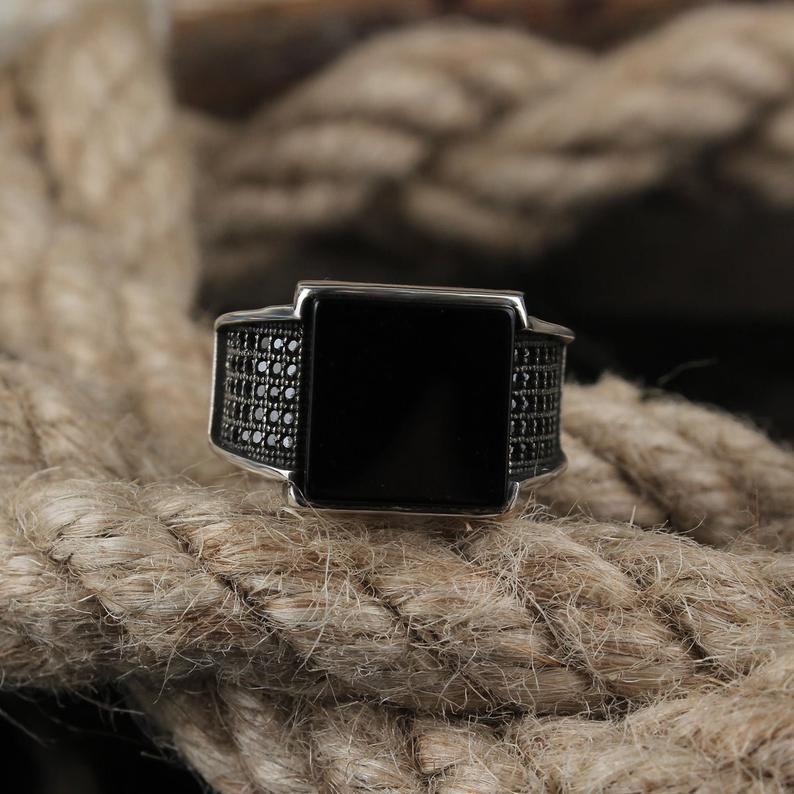 Hecheng Стильное европейское и американское преувеличенное мужское кольцо - Дизайн легкой роскоши