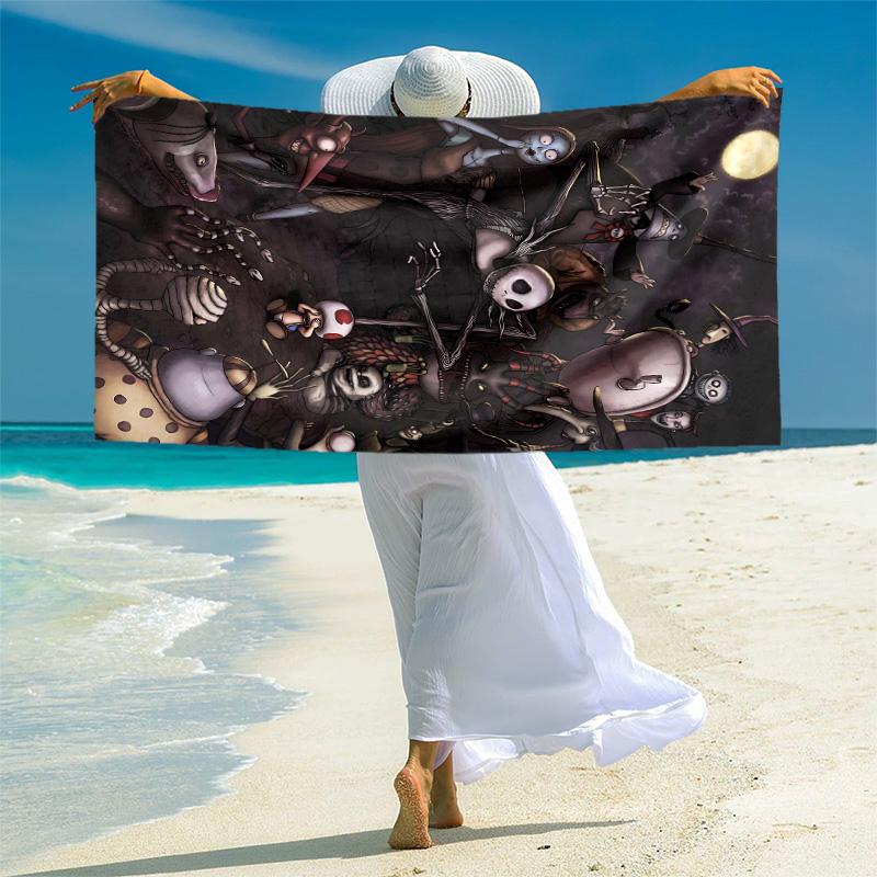 1pc Nightmare Before Christmas Microfiber Beach Towels Quick Dry Towel Sand Beach Towels Pool for Travel Swim Pool. S729013