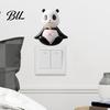 3D Panda Art Light Switch Sticker, Cute Decal, Easy Peel Cartoon Surround & Stick Wall Decor for Home Bedroom Living Room Standard Panel Cover