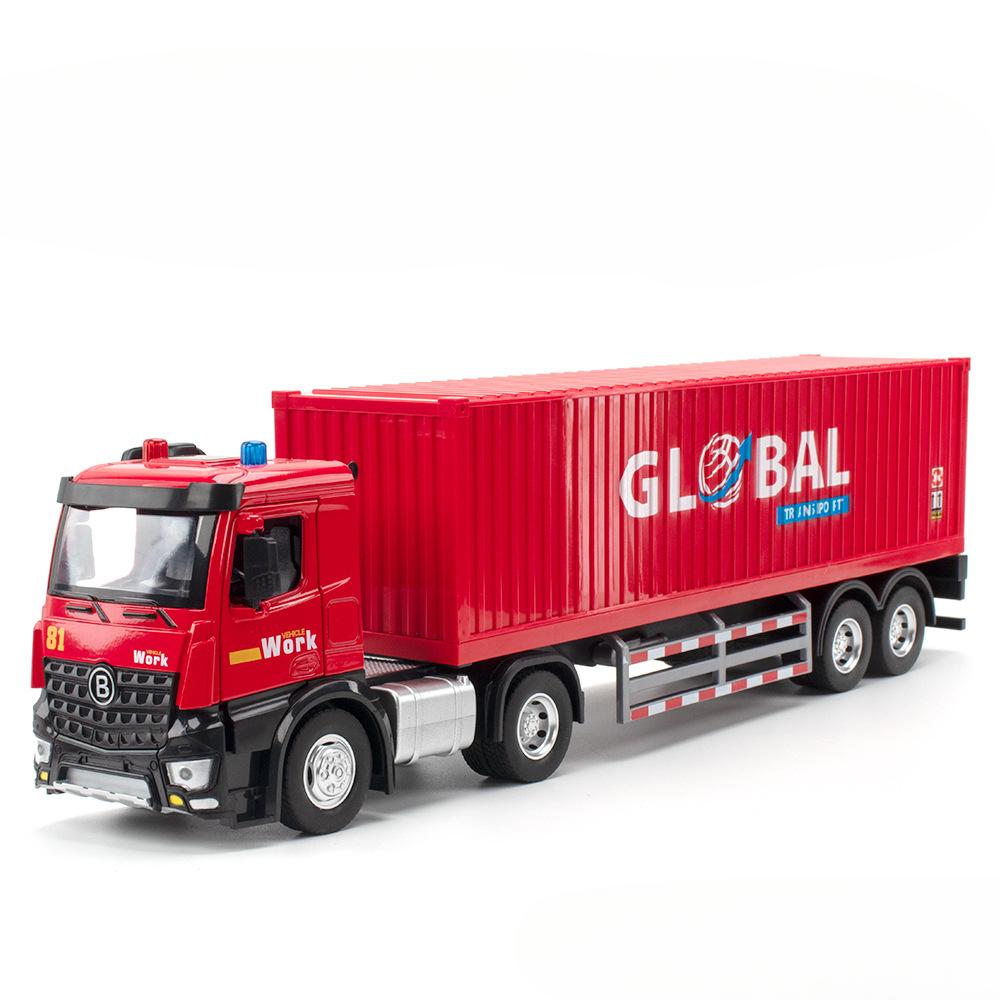 1:24 Инженерный автомобиль Сплав Литой под давлением Игрушечная модель автомобиля Звук Свет Съемный кузов Игрушка для ребенка Подарок на день рождения Коллекция Украшение