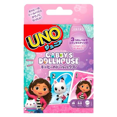 Mattel Games UNO Junior Игра «Кукольный домик» Образовательная карточная игра для возрастов Розовый JLH17 Gabby's - 2-4 игрока, 3+,