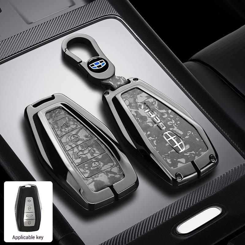 Metal Car Key Cover Case Holder For Geely Coolray X6 Emgrand Hawk GX7 Remote Protection Shell Accessories