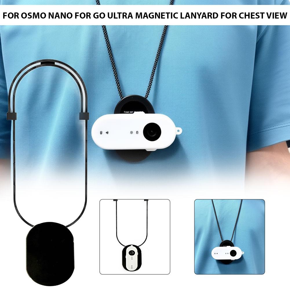 Magnetic Neck Mount For Insta360 GO 3 Thumb Camera POV First Person View Chest Strap Bracket Holder Wearable Sports Accessories