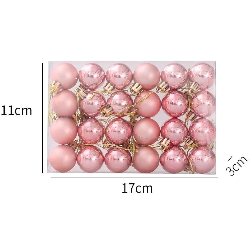 24 шт./коробка Рождественские шары Украшения для рождественской елки Рождественские сферы Круглый пенопластовый шар Рождественские Новогодние украшения 2025