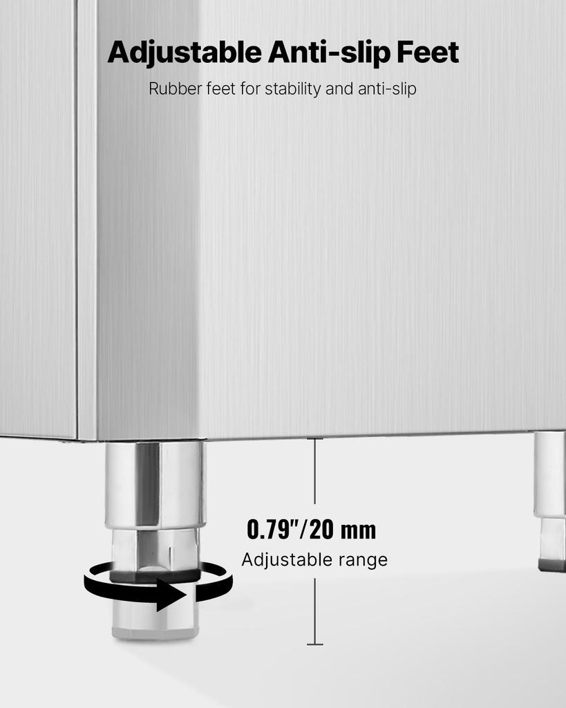VEVOR Ice Dispenser, Ice Storage Bin with 180 Lbs Storage Capacity, 20 Lbs/Min Automatic Ice Dispensing with Crusher, Height Adjustable Feet