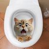 Забавные 3D Наклейки Кот на Туалет DIY Самоклеящиеся Настенные Наклейки Водостойкие Белка Наклейки на Крышку Туалета