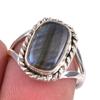 Натуральный Лабрадорит Драгоценный Камень 925 Проба Стерлингового Серебра Ювелирное Кольцо Размер 7 g8u81
