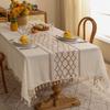 Новая льняная скатерть, роскошная бытовая скатерть для обеденного стола, однотонная утолщенная накидка на журнальный столик, маслостойкая и нескользящая