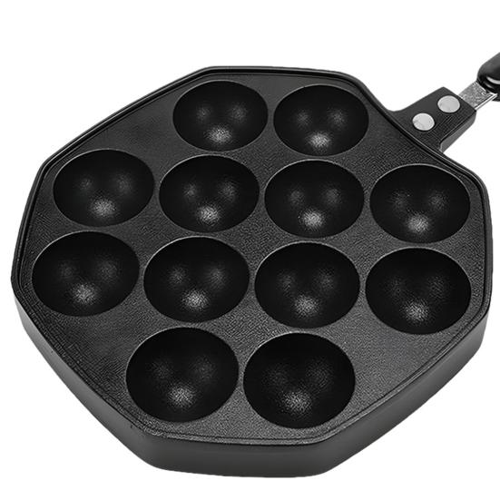 Takoyaki Grill Pan Plate 12 Holes Non-Stick Cooking Grill Baking Pan Octopus Ball Baking Tray for Squid Balls Pancakes