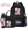 4 шт./набор Мультяшный K-Pop с принтом 750 мл бутылка для воды рюкзак сумка-тоут пенал для подростка мальчика девочки школьная сумка большая вместимость сумка для книг Mochila