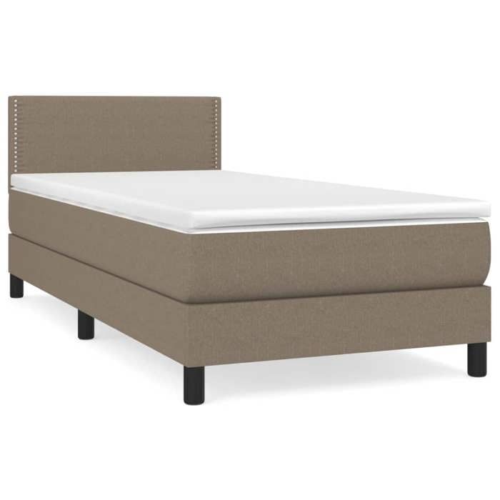 Maison Exclusive - Sommier à lattes de lit avec matelas Taupe 90x190 cm Tissu