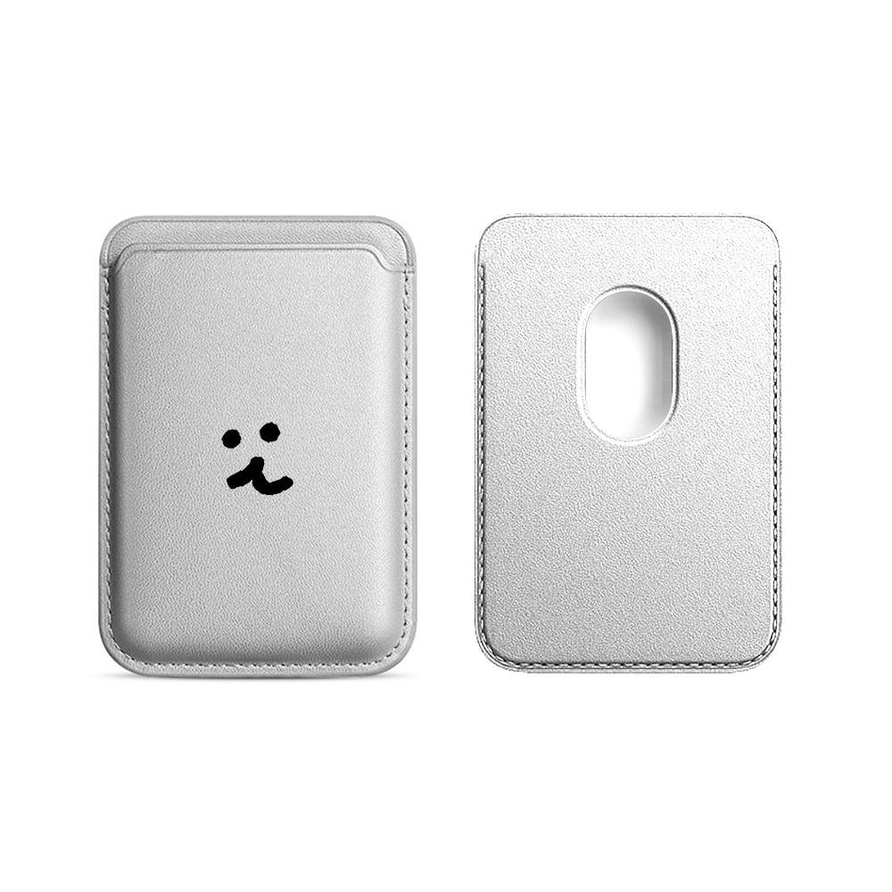 Милый рисунок Улыбка Кожаный кошелек-чехол для телефона Для Magsafe Магнитный Тонкий Задний карман Ударопрочный Прочный Стильный Чехол