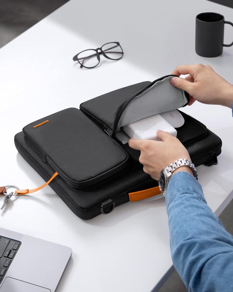 tomtoc Противоударный чехол для ноутбука для дюймовых MacBook Air, MacBook Pro и Surface Pro 360° 11.6-13.8 (M4, M3, M2, M1) (2025-2018), (13, M2, M1) (2022-2016),