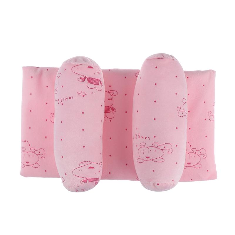 Infant Cotton Soft Pillow Prevent Flat Head Anti Roll Cushion Sleeping Support