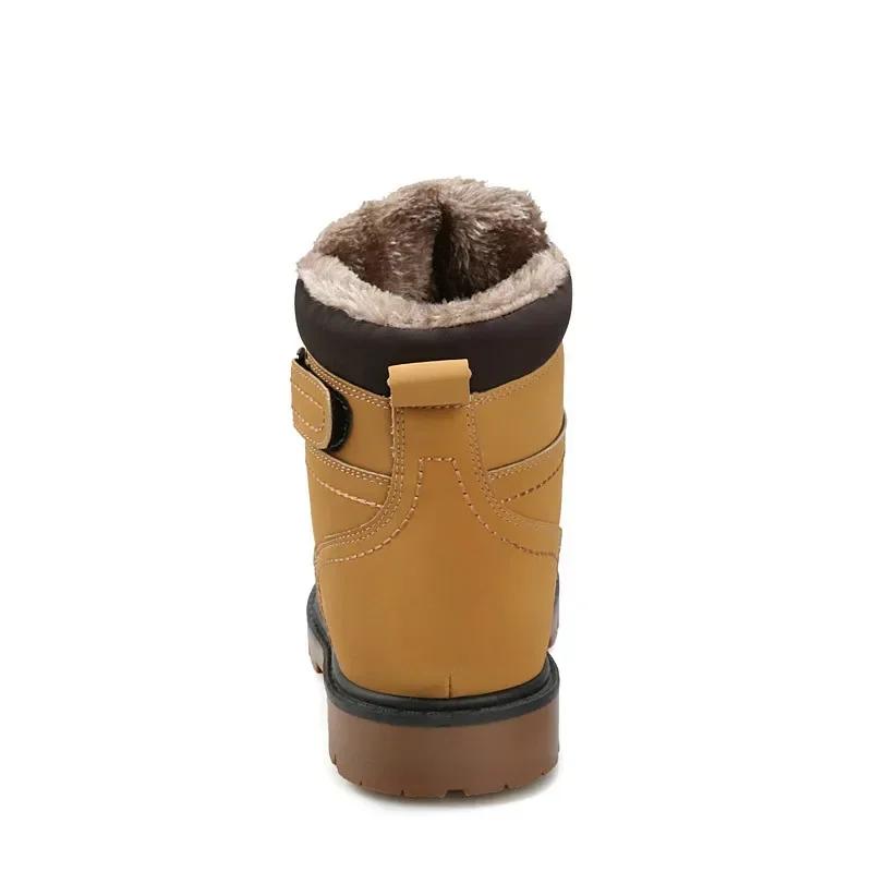 Men's Boots Autumn Winter Warm Snow Boots Men Casual Shoes High Quality Plush Outdoor Work Sneakers Leather Ankle Boots for Male