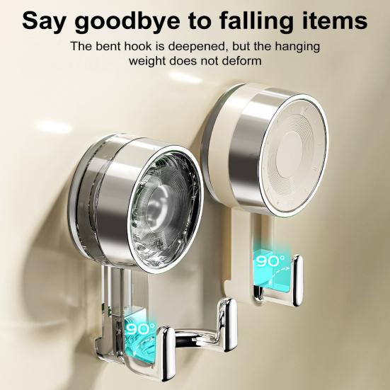 Suction Cup Hook Double Head/One Head Storage Hook No Drilling Wall Mounted Hook for Bathroom Kitchen Storage