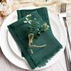 12pcs 40x40cm Dark Green Gauze Napkins 100% Soft Cotton Fabric Serviette Table Set Kitchen Tea Towels For Wedding Decorate