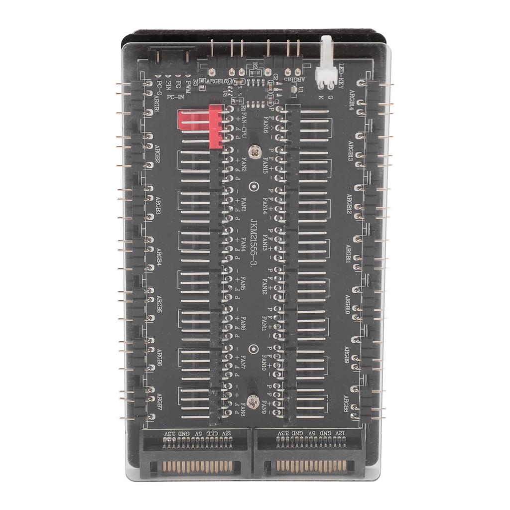 2 в 1 16-портовый ARGB PWM-хаб Питание через интерфейс SATA Магнитный 4-контактный PWM 3-контактный ARGB Хаб для корпусных вентиляторов с акриловым корпусом