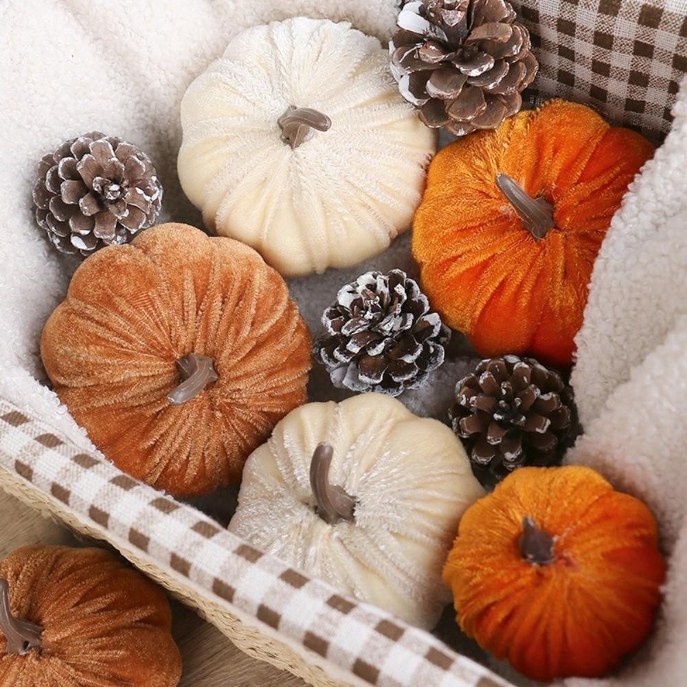 Multi Sizes Faux Pumpkin Tabletop Decor Halloween Artificial Decoration Harvest Season Decor