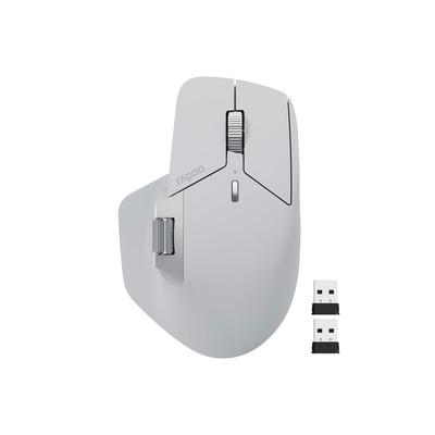 Официально лицензированный Rapoo MT760L USB Bluetooth Перезаряжаемый Гибридный Япония Беспроводной, Мышь, Тихая, Оптический, 4000dpi, Мульти-сопряжение (Серый)