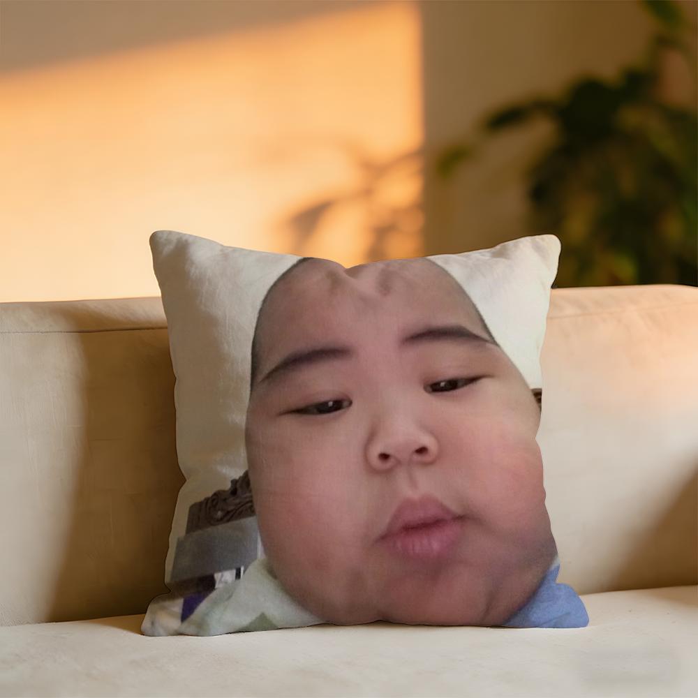 Cute Little Fat Boy Tatan Cushion Cover Cozy Velvet Throw PillowSoft Warm Cushion For Sofa Bed