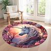 Unicorn Round Area Rug Perfect for Playrooms Entryway Dormitory Study room Antislip Round Carpet Decorate Offices Birthday Christmas Gift
