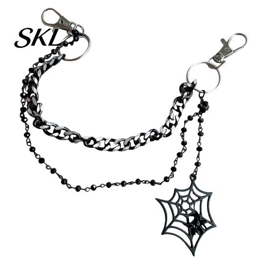 Adjustable Metal Curtain Buckles Halloween Cobweb Tieback, Chain Drapery Holder, Gothic Spider Style Room Decor Web Holder for Home Living Holiday