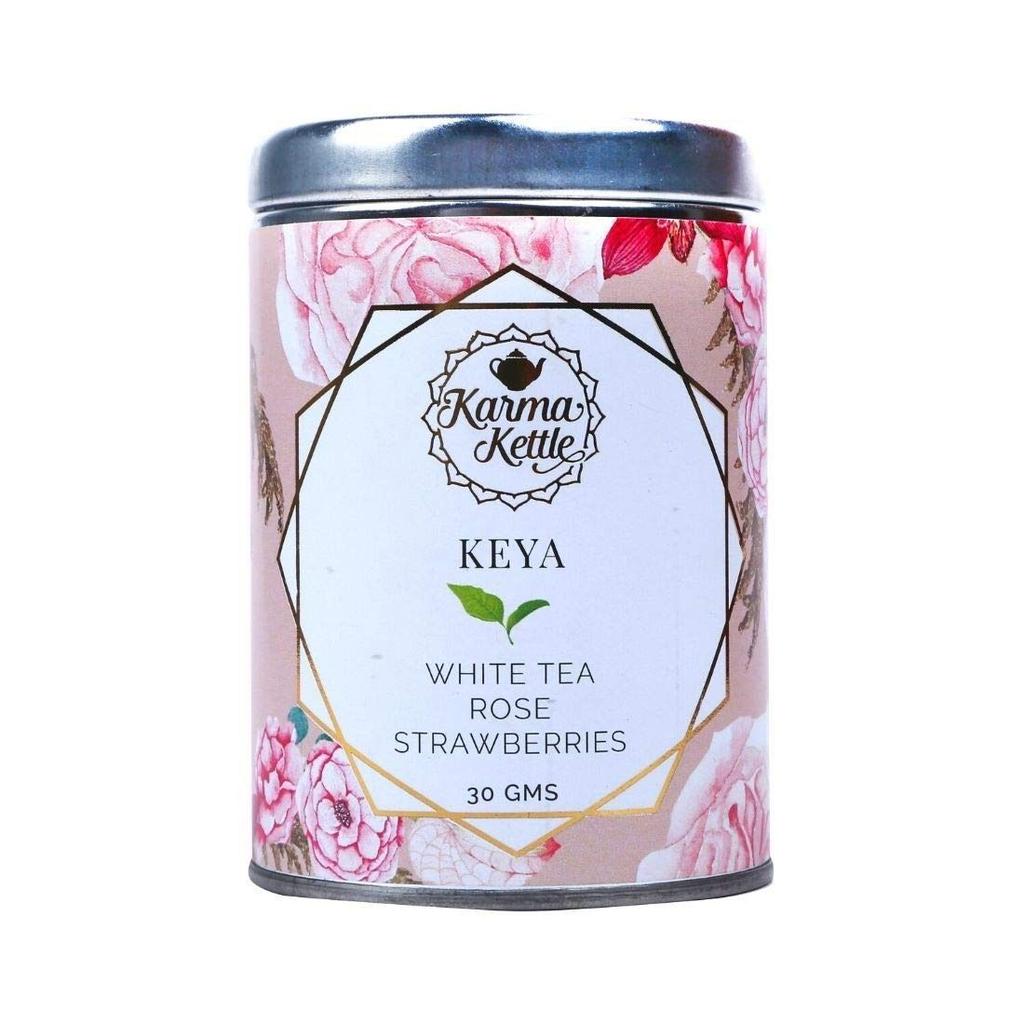 White Tea with Rose and Strawberry (30 G), Keya, Karma Kettle