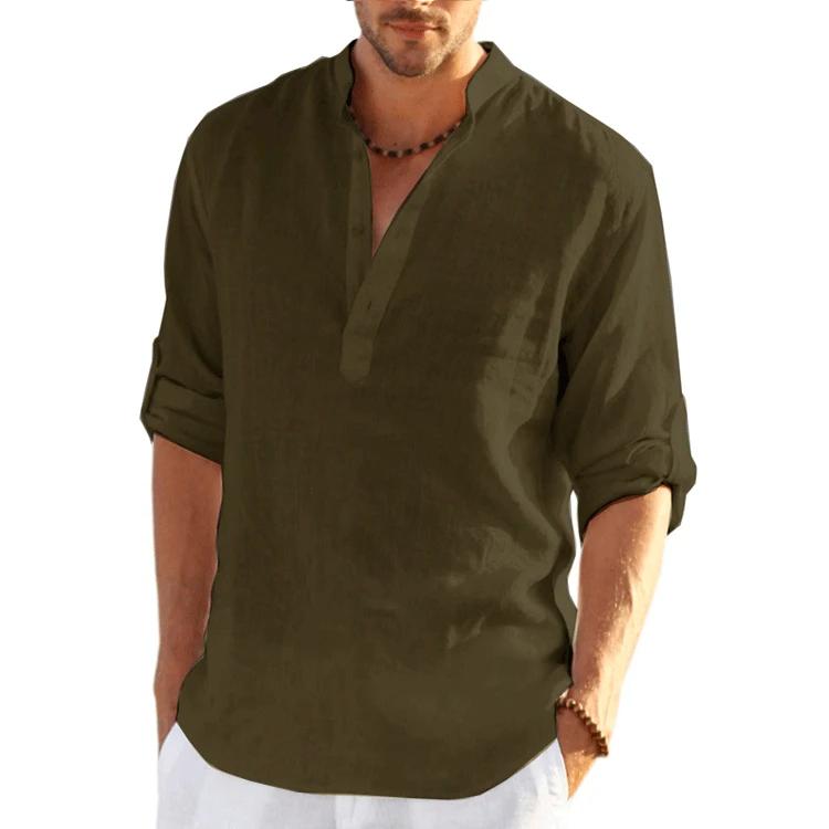 Men's Long Sleeve T-Shirt Solid Color Loose Casual Shirt Long Sleeve Shirt S-5XL