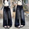 High Waist Y2K Jeans Straight Leg Cowboy Trousers Fashion Baggy Denim Pants  Girls Lady