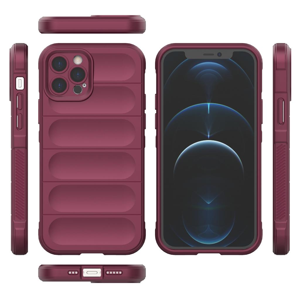 Premium Burgundy FlexArmor Case for iPhone 12 Pro - Heavy Duty Protection by Hurtel