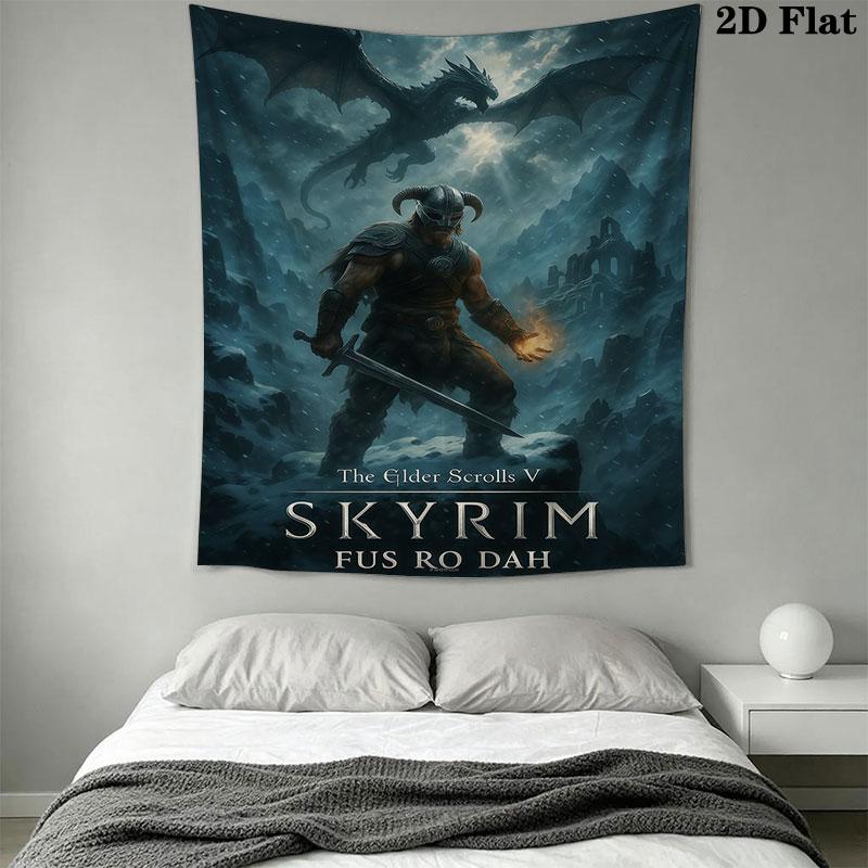Tamriel Wall Hanging Printed Fabric Blanket Decorative Tapestries for Bedroom Living Room Home Decor
