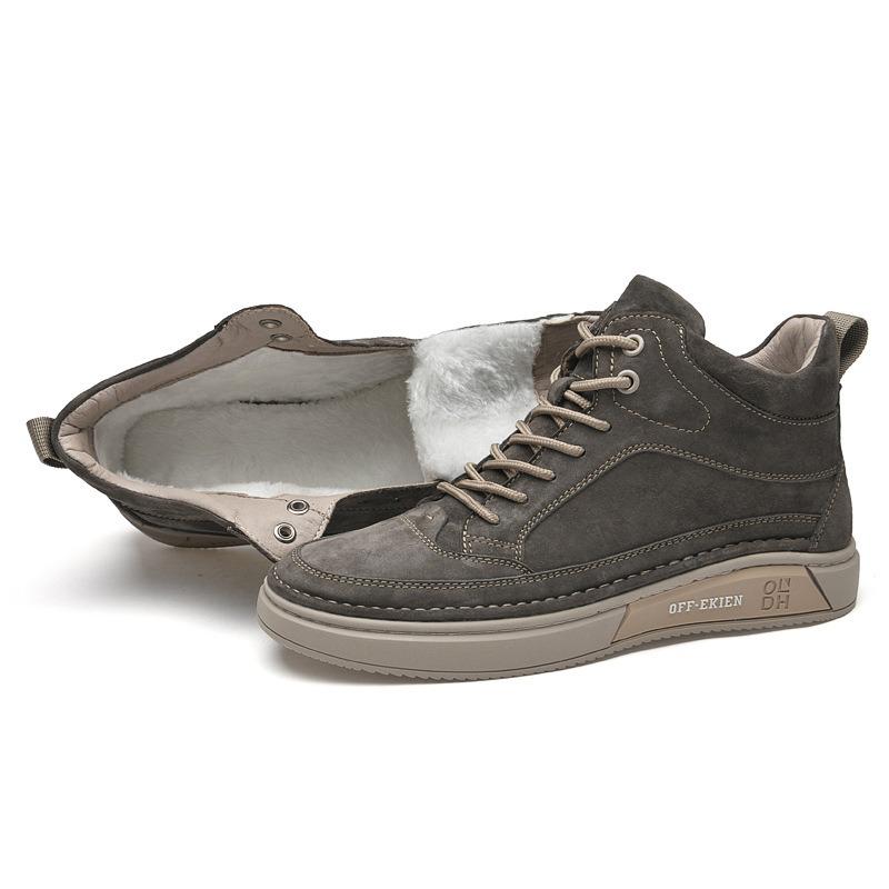 Ботинки из натуральной кожи Новые ботинки-дезерты Удобные кроссовки Ботильоны Повседневная обувь Модные мужские Плюшевые теплые Высокого качества Ковбойские ботинки